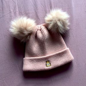 TEDDY FRESH | Pink Pom-Pom Bear Ear Beanie